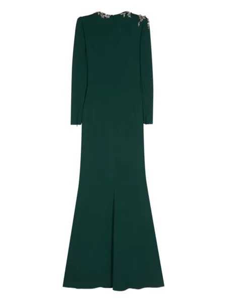 Jenny Packham платье Angel Eyes с кристаллами, зеленый