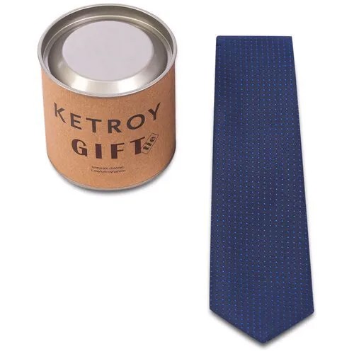 Мужской галстук KETROY тёмно-синий в подарочной упаковке