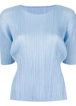 Pleats Please Issey Miyake плиссированная блузка с короткими рукавами