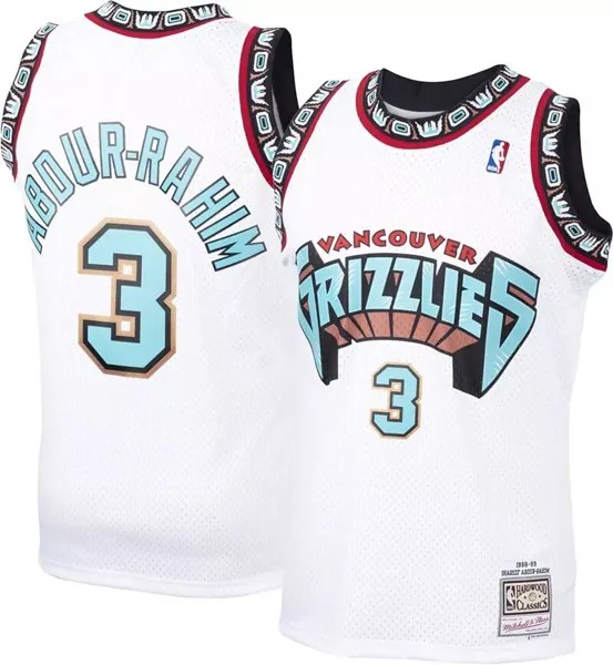 Мужская майка Mitchell & Ness Memphis Grizzlies 1996 года Шариф Абдур-Рахим #3 белого цвета из твердой древесины Classics Swingman