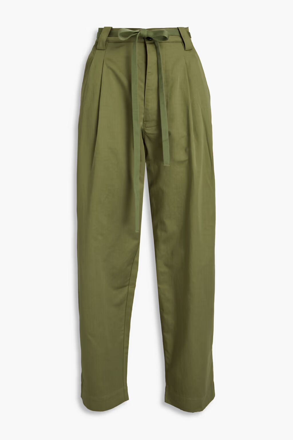 Alma зауженные брюки со складками из хлопка и льна A.L.C., армейский зеленый