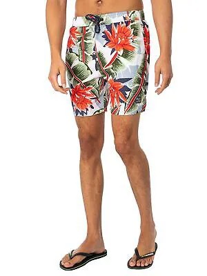 Мужские винтажные купальные шорты Superdry в гавайском стиле, разноцветные