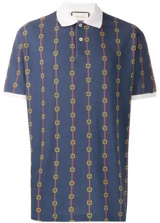 Gucci рубашка поло с принтом Horsebit Chain