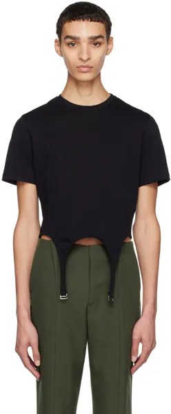 Черная футболка с подвязками Dion Lee
