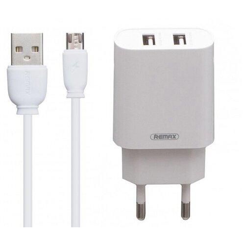 Зарядное устройство Remax RP-U35 2xUSB 2.1А + Cable MicroUSB White 6972174156347