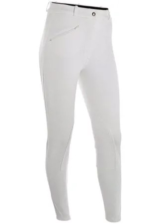 Бриджи для соревнований жен. с коленной тканевой леей 100, размер: 38, цвет: Белоснежный FOUGANZA Х Декатлон