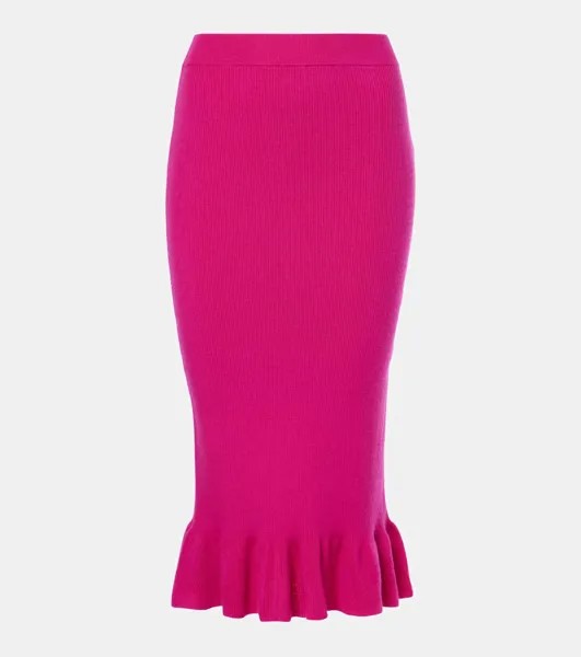 Мини-юбка из шерстяной смеси с оборками Nina Ricci, цвет fushia