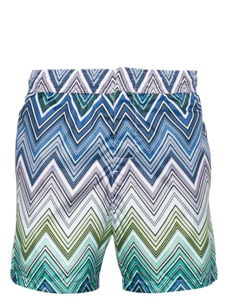 Missoni плавки-шорты с узором зигзаг, синий