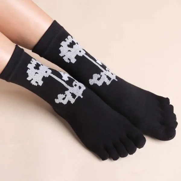 Носки с отдельными пальцами с цветочным принтом