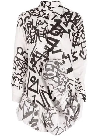 Comme Des Garçons рубашка асимметричного кроя с логотипом