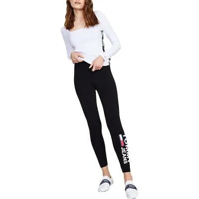 Женские леггинсы до щиколотки с черным логотипом Tommy Jeans Athletic XL BHFO 8703