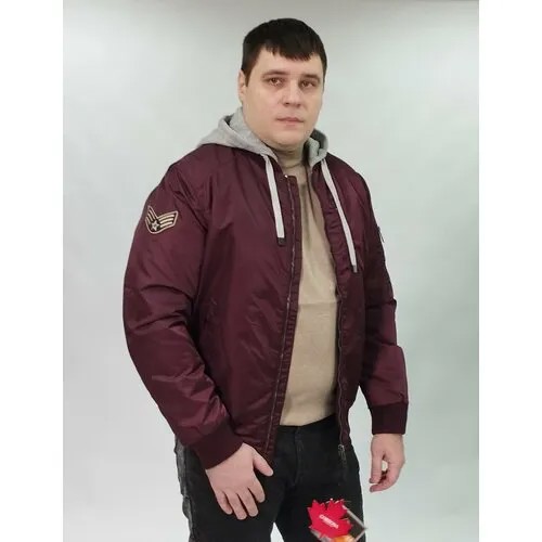 Бомбер Corbona, размер 54, темно-красный
