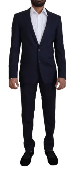 DOLCE - GABBANA Деловой костюм из натуральной шерсти синего цвета из 2 предметов IT44/US34/XS 2500 долларов США