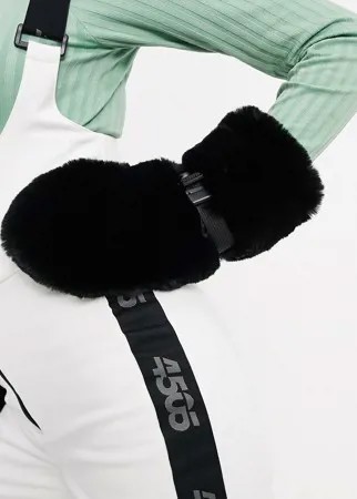 Варежки из искусственного меха ASOS 4505 ski-Черный цвет