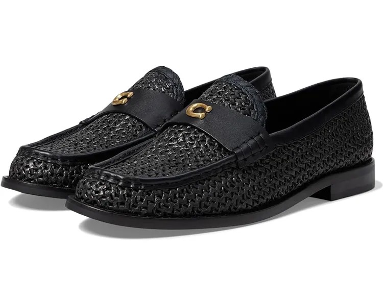 Лоферы COACH Jolene Raffia Loafer, цвет Black/Black
