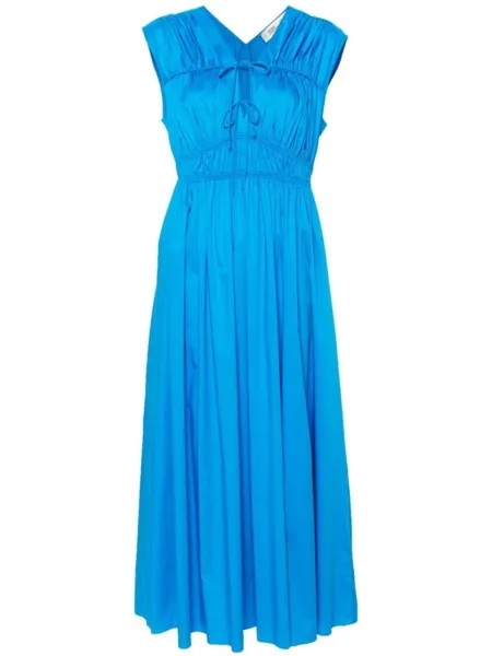 Платье макси Gillian из поплина DVF Diane von Furstenberg, синий
