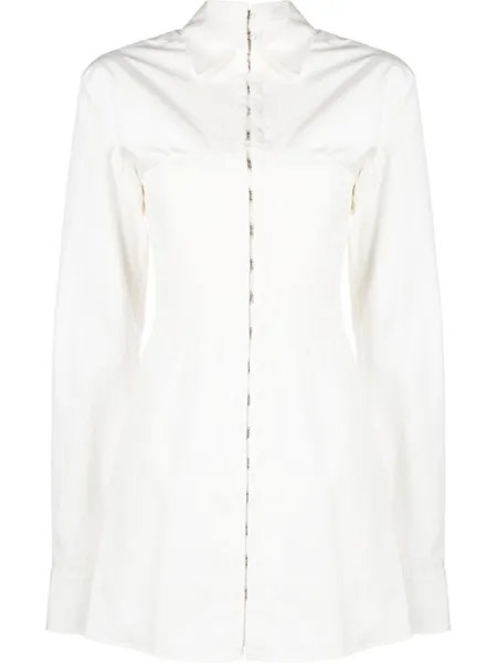 Dion Lee короткое платье-рубашка Hook, нейтральный цвет