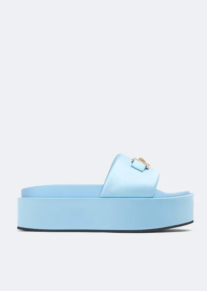 Сандалии VERSACE Medusa Biggie platform slide sandals, синий