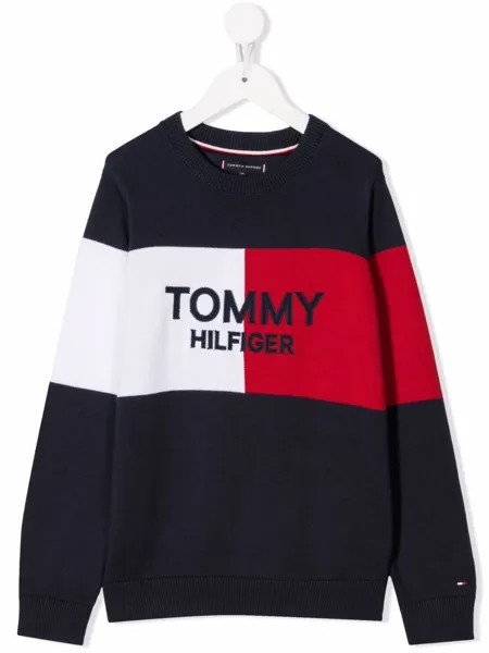 Tommy Hilfiger Junior толстовка в стиле колор-блок с логотипом