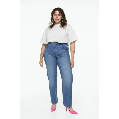 Высокие прямые джинсы H&M+ 90-х годов - синий - 48