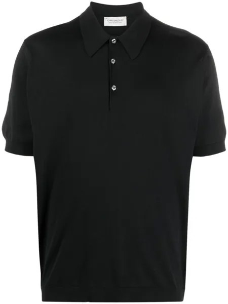 John Smedley рубашка поло с короткими рукавами, черный