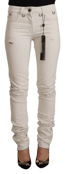 KARL LAGERFELD Джинсы облегающего кроя, белые хлопковые джинсовые брюки со средней посадкой s.W26 300 долларов США