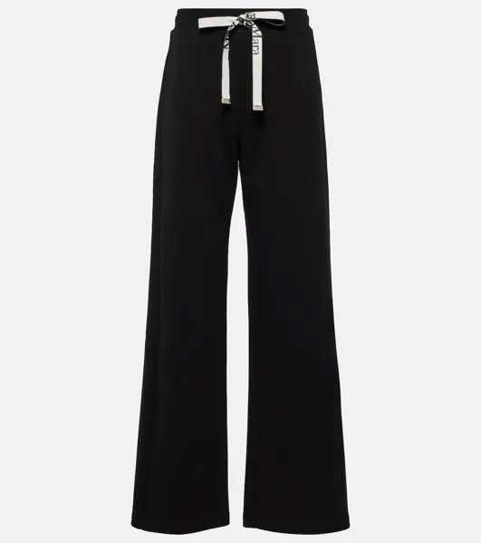 Широкие спортивные брюки badia из смесового хлопка 'S Max Mara, черный