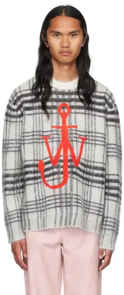 Серый свитер в шотландскую клетку JW Anderson