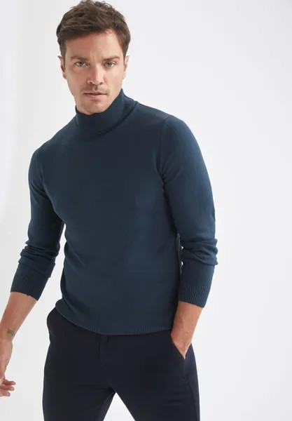 Вязаный свитер SLIM FIT DeFacto, цвет blue