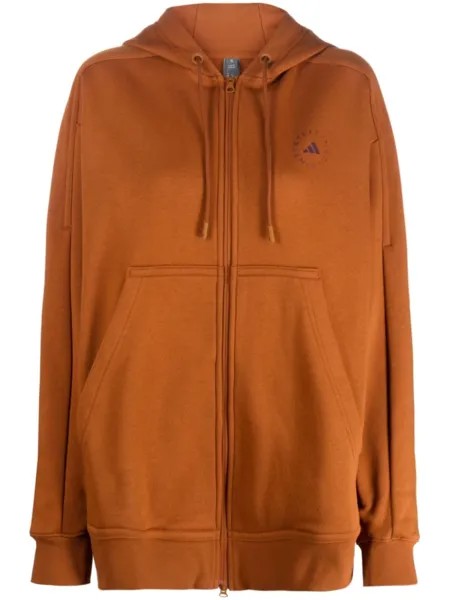 Adidas by Stella McCartney худи на молнии с логотипом, оранжевый
