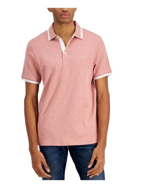 Мужская футболка-поло Greenwich в хлопковую полоску Michael Kors, цвет Dusty Rose Heather