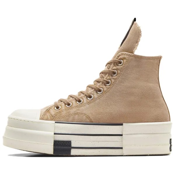 Rick Owens Drkshdw X Chuck 70 Canvas Shoes Unisex High-top Brown Converse