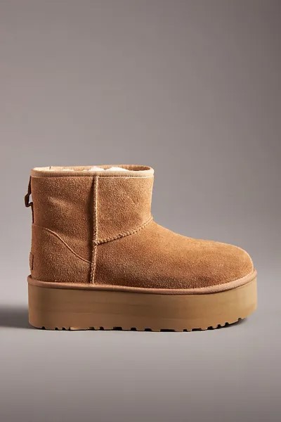 Классические ботинки UGG на мини-платформе, каштан