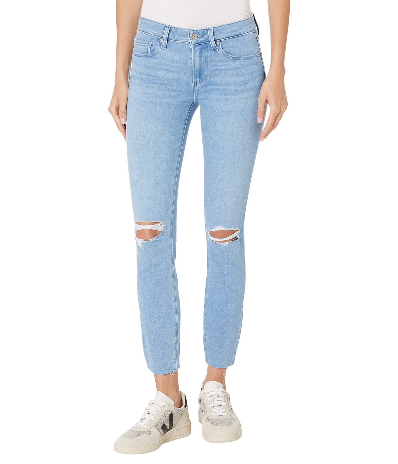 Джинсы Paige, Verdugo Ankle Raw Hem in Whammy Destructed