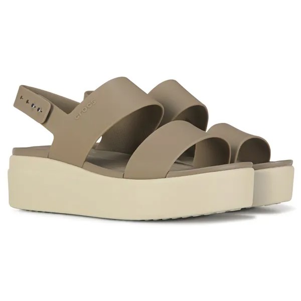 Женские сандалии на платформе Brooklyn Crocs, хаки