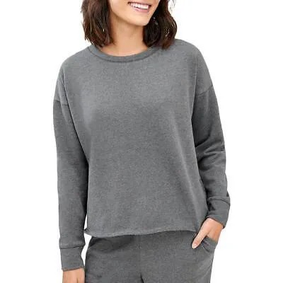 Splendid Womens Grey Fleece Boxy Comfy Sweatshirt Loungewear L BHFO 8227