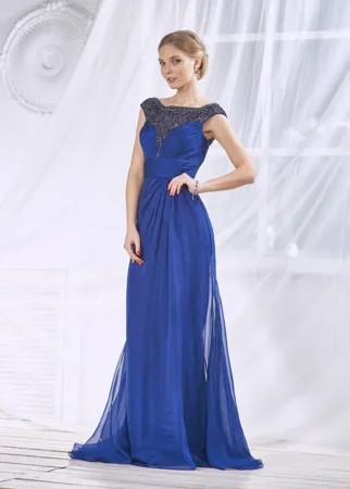 Синее вечернее платье фасона русалка FA083B