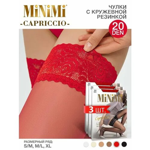 Чулки MiNiMi autoreg. CAPRICCIO 20 NEW Чулки, 20 den, 3 шт., размер 4/M-L, rosso
