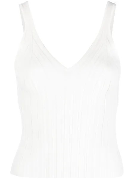 Helmut Lang трикотажный топ Angela с V-образным вырезом, белый