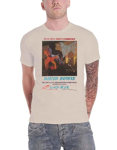 Футболка «Давайте потанцуем» в японской версии David Bowie, коричневый