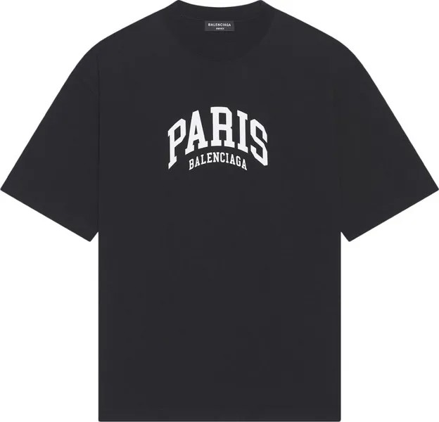Футболка Balenciaga Cities Paris T-Shirt Medium Fit 'Black', черный