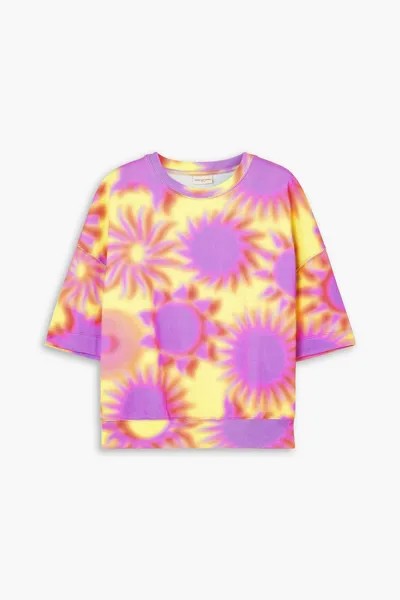 Футболка из французской хлопковой махры с принтом DRIES VAN NOTEN, розовый