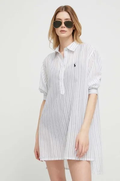 Хлопковая пижамная рубашка Polo Ralph Lauren, серый