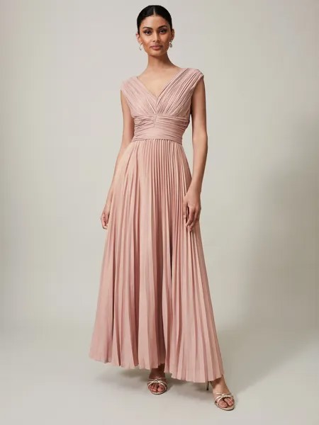 Платье макси со складками Phase Eight Collection 8 Nelly, цвет розового шампанского