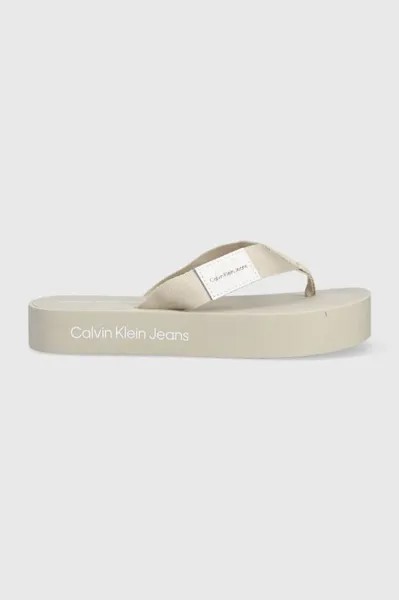 Вьетнамки FLATFORM FLIPFLOP Calvin Klein Jeans, бежевый