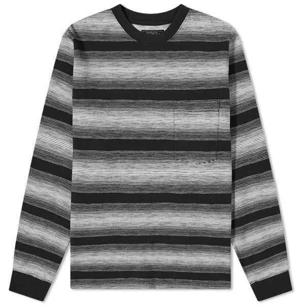 Футболка Beams Plus Long Sleeve Gradation Stripe Pocket Tee