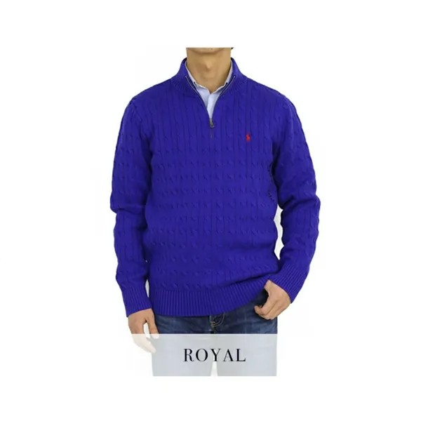 Детский пуловер с молнией 1/4 для мальчиков Polo Ralph Lauren — королевский (красный пони)
