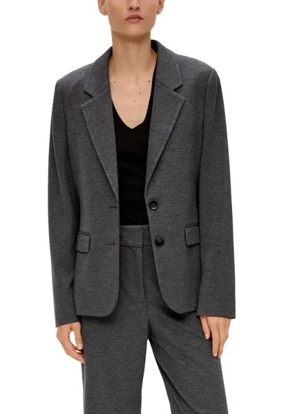 Короткий пестрый пиджак S.Oliver BLACK LABEL, черный