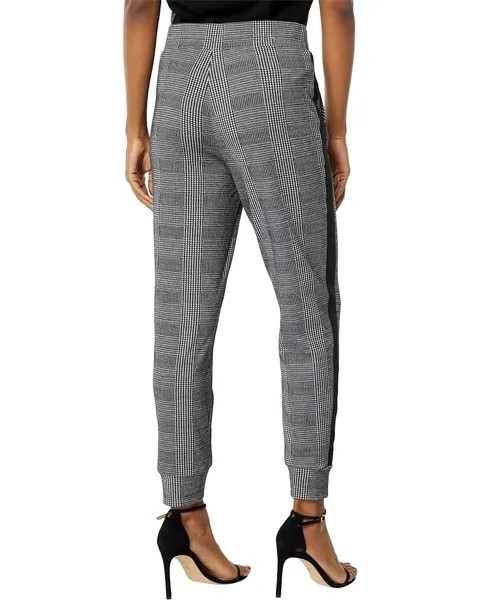 Брюки Anne Klein Side Stripe Pull-On Plaid Joggers, цвет Anne Black/Anne White