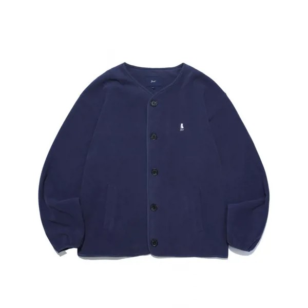 YALE WARM UP NO COLLOR FLEECE CARDIGAN BLUE